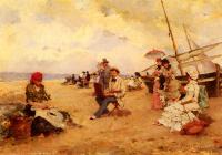 Francisco Miralles Galup - The Artist Sketching On A Beach